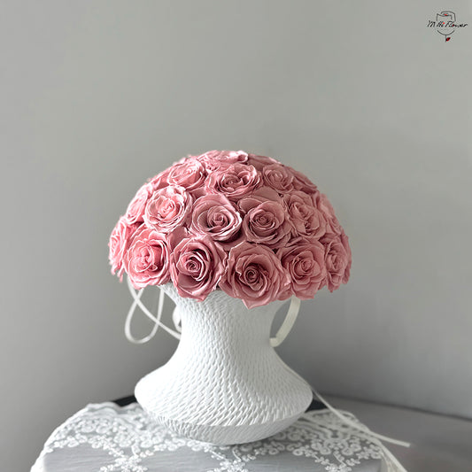 preserved rose with ceramic vase