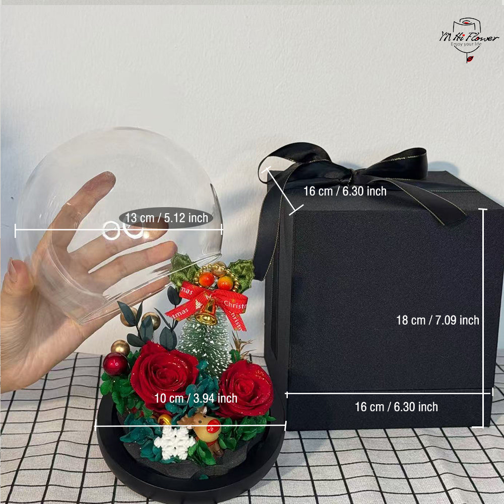 Christmas Eternal Rose Preserved Flower Glass Ball